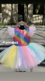 Hand Made Rainbow Princess Party Dress