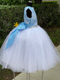 Royal White/ Baby blue dress