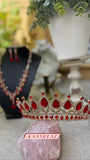 Luxury Crown-Tiara 💎 Red Jewelry Set