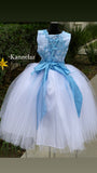 Royal White/ Baby blue dress