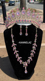 Luxury Pink Crown - Tiara Jewelry Set