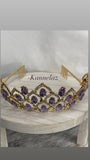 Silver Color Purple Rhinestone Tiaras Crowns