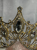Luxury Crown/Tiara Gold with  Clear Rhineston