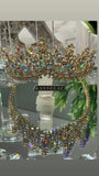 Luxury Crown Tiara 💎 Gold-Crystal Water Jewelry Set