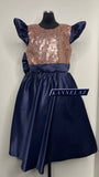 Navy Blue Dress with Rose Gold Sequin