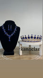 Luxury Crown-Tiara Gold Blue Set