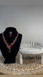 Luxury Crown-Tiara Silver Red Color Jewelry Set