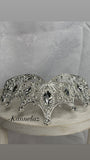 Luxury Crown/Tiara Silver with Clear Rhinestones