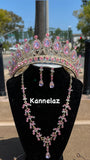 Luxury Pink Crown - Tiara Jewelry Set