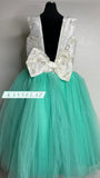 Teal Flower Girl Dress