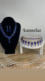Luxury Crown-Tiara Gold Blue Set