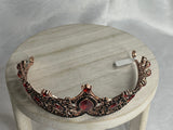 Luxury Crown/Tiara Rose Gold with  Red & Black Rhinestones