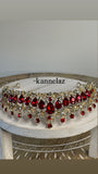 Luxury Crown-Tiara Gold Red Color