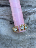 Quinceanera, Bridal And Bridesmaid Bouquets Exquisite Rhinestones Silk Roses And Pearls Handmade Pink White diameter 18cm