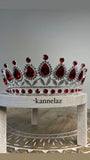 Luxury Crown-Tiara Silver Red Color