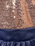 Navy Blue Dress with Rose Gold Sequin