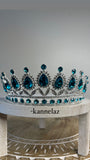 Luxury Crown-Tiara Silver Light Blue Color