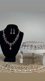 Luxury Crown-Tiara Silver Pink Color  Jewelry Set