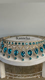 Luxury Crown-Tiara Gold Light Blue