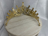 Luxury Crown/Tiara Gold with  Clear Rhineston