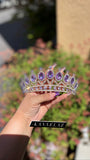 Luxury Crown-Tiara Purple Jewelry Set