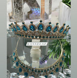 Luxury Sky 💎 Blue Crown-Tiara Jewelry Set