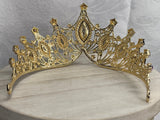 Luxury Crown/Tiara Gold with  Lilac and Clear Rhinestones