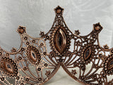 Luxury Crown/Tiara Rose Gold with Black Rhinestones