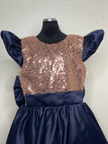 Navy Blue Dress with Rose Gold Sequin