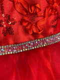 Red Rhinestone Tulle Dress