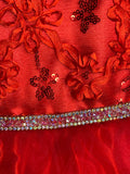 Red Rhinestone Tulle Dress
