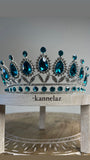 Luxury Crown-Tiara Silver Light Blue Color