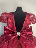 Royal Burgundy little Girl Dress
