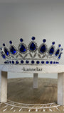 Luxury Crown-Tiara Silver Blue Color