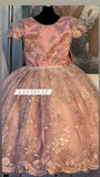 Royal Gown Rose Gold Little Girl Dress