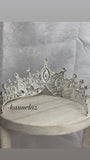 Luxury Crown/Tiara Silver with Red and Clear Rhinestones