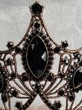 Luxury Crown/Tiara Rose Gold with Black Rhinestones