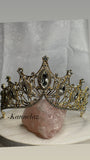 Luxury Crown/Tiara Gold with  Clear Rhineston
