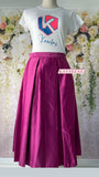 Satin Magenta Skirt