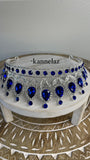 Luxury Crown-Tiara Silver Blue Color