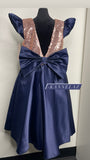 Navy Blue Dress with Rose Gold Sequin