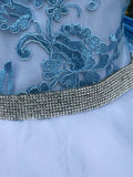 Royal White/ Baby blue dress
