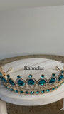 Luxury Crown-Tiara Gold Light Blue