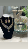 Luxury Crown Tiara 💎 Gold-Crystal Water Jewelry Set