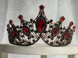 Luxury Crown/Tiara Rose Gold with  Red & Black Rhinestones
