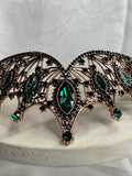 Luxury Crown/Tiara Rose Gold with  Green and Black Rhinestones