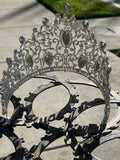 Crown half round Tiara comb