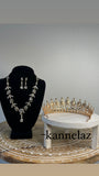 Luxury Crown-Tiara Gold Clear Set