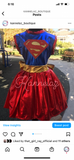 Hand Made Metalic Blue, Red and Gold Princess Dress