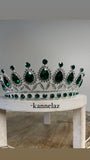 Luxury Crown-Tiara Silver Green Color